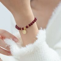 Vòng Tay Chu Sa Màu Tím Chính Hãng Nữ Với Vòng Tay Đính Hạt Thương Hiệu Fu6M Quà Tặng Vòng Tay Đỏ Năm Sinh Chu Sa Đích T