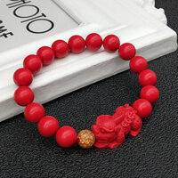 Vòng tay chu sa Pixiu Mẫu Nam Nữ vận chuyển may mắn bình an Vòng tay phong cách dân tộc quà tặng nhỏ