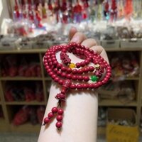 Vòng tay chu sa tử sa Dũng Bốn Vòng, đường kính hạt khoảng 6mm UIOY