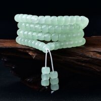 Vòng Tay Chuỗi 108 Hạt Đá Ngọc Bích Tự Nhiên Cho Cặp Đôi