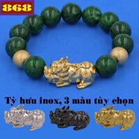 Vòng tay chuỗi hạt đá đông ninh charm tỳ hưu 2 bi