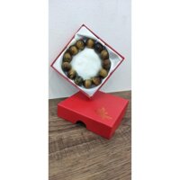 Vỏng tay chuỗi hạt đá nhân tạo mắt cọp vàng 16 ly
