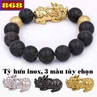 Vòng tay chuỗi hạt đá-núi-lửa charm tỳ hưu 2 bi