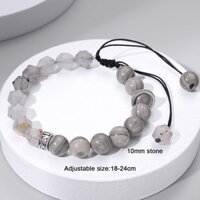Vòng Tay Chuỗi Hạt Đá Núi Lửa 10mm Có Thể Điều Chỉnh Cho Nam
