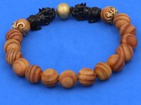 Vòng tay chuỗi hạt Gỗ Huyết Rồng 8 ly - Vòng tay Tỳ Hưu Đôi inox đen VGHRTHHEV8 - không kèm hộp - 12 ly