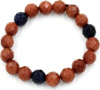 Vòng tay chuỗi hạt kim sa cắt giác 10 ly MS131