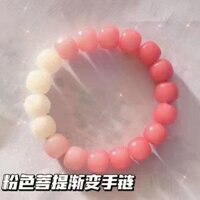 Vòng tay chuỗi ngọc ZenO , lắc tay nữ ngọc nhiều màu pastel cá tính - LT21 Hồng