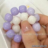 Vòng tay chuỗi ngọc ZenO , lắc tay nữ ngọc nhiều màu pastel cá tính - LT21 Tím