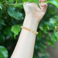 Vòng tay Citrine (Thạch anh vàng) 7li Hợp mệnh Kim, Thổ