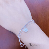 Vòng tay cỏ 4 lá bi 2 mảnh mẫu mới đẹp lạ. Bạc xinh htj