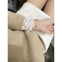 vòng tay cỏ 4 lá màu đỏ đậm bạc 925 phủ vàng 14k thiết kế hàn quốc