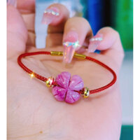 Vòng tay cỏ 4 lá may mắn nhiều màu các mệnh vòng phụ kiện phong thuỷ may mắn