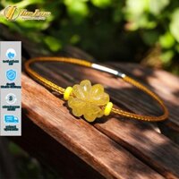 Vòng tay cỏ 4 lá TA tóc màu vàng hợp mệnh kim thổ hạnh phúc bình an may mắn xinh xắn - DIY TUỆ LÂM