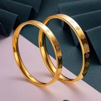Vòng tay cỏ ba lá vàng 24k Nữ 999 Vòng tay cỏ ba lá vàng nguyên chất 3D Vòng tay rắn bạn gái 3.21 GMUM