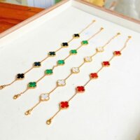 vòng tay cỏ bốn lá ma nao bọc bạc 925