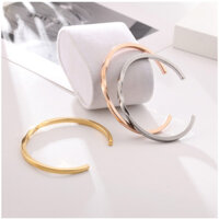 Vòng Tay Cuff Nam Nữ Unisex Dạng Xoắn Titan Ko Han Rỉ TT 3976 - Vàng hồng - 19
