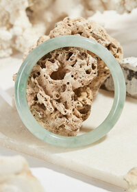 Vòng tay đá cẩm thạch thiên nhiên bản tròn mệnh mộc hỏa - 54mm