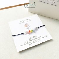 Vòng tay đá cầu vồng, vòng tay tết dây đá phong thủy Laminh màu sắc tự nhiên, bắt mắt