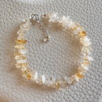 Vòng Tay Đá Citrine Hợp Mệnh Thổ, Mệnh Kim Khóa Bạc 925 Cao Cấp - Thu Hút Tài Lộc,May Mắn, Cải ThiệnTinh Thần