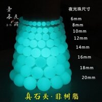Vòng tay đá dạ quang phát sáng thô ngọc trai đêm ngọc trai Fluorit đá quý hạt cầu nguyện cặp đôi học sinh nam Nữ Vòng Tay Quà Tặng W9MB