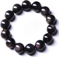 Vòng tay đá đen ánh tím phong thủy - 12mm