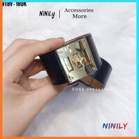 Vòng Tay Da HM Bản Khóa Xoáy XỊn Đẹp Vòng Tay Ninily VT8
