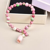 Vòng tay đá hồng lục Charm Hoa Ly MJ-017 rực rỡ và ngọt ngào