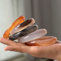 Vòng tay đá mã não rộng vừa chất liệu Brazil cho phụ nữ, vòng tay chalcedony phong cách Trung Quốc, đạo cụ biểu diễn Hanfu Cheongsam