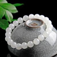 Vòng tay đá mã não trắng thiên nhiên cho Nam Nữ văn phòng làm trang sức - 10mm