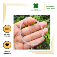 Vòng tay đá mã não trắng thiên nhiên 4 ly xâu khóa bạc
