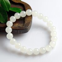Vòng tay đá mã não trắng thiên nhiên cho Nam Nữ văn phòng làm trang sức - 8mm