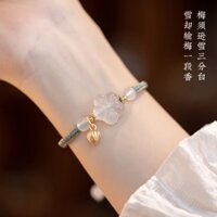 Vòng Tay Đá Mã Não Trắng Tự Nhiên Phong Cách Trung Hoa