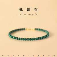 Vòng Tay Đá Malachite Màu Xanh Lá Tự Nhiên Dễ Thương Cho Nữ