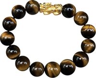 Vòng tay đá mắt hổ nâu MS117, vòng tay phong thủy hợp mệnh Kim, Mộc cho nam và nữ - 8 ly