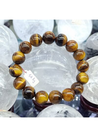 Vòng Tay Đá Măt Hổ Vàng Nâu Tiger Eye Phong Thủy Tự Nhiên Diệp Linh - 14mm