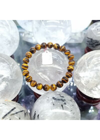 Vòng Tay Đá Măt Hổ Vàng Nâu Tiger Eye Phong Thủy Tự Nhiên Diệp Linh - 8mm