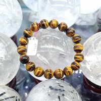 Vòng Tay Đá Măt Hổ Vàng Nâu Tiger Eye Phong Thủy Tự Nhiên Diệp Linh - 10mm