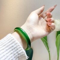 Vòng tay đá mắt mèo xanh lá đậm, đá mắt mèo