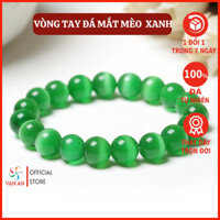 Vòng tay đá mắt mèo xanh lá Vạn An Group, trang sức phong thủy mang đến may mắn, bình an, tài lộc