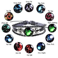 Vòng Tay Da Nam Nữ Handmade 12 Cung Hoàng Đạo - Mật Ngữ 12 Chòm Sao - Zodiac Bracelet [bonus]