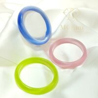 Vòng tay đá nguyên khối hình tròn mắt mèo thanh lịch