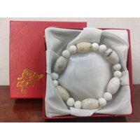 Vòng tay đá nhân tạo thạch anh cà na trắng