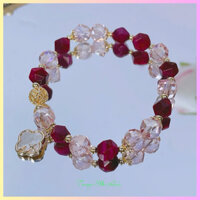 vòng Tay đá nữ lấp lánh cao cấp sang trọng Trang Sức Ruby