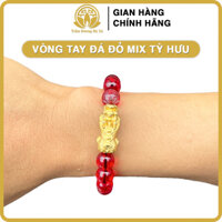 Vòng tay đá phong thủy mix tỳ hưu HÀ XÁ vòng tay cặp đôi nam nữ mệnh kim mộc thủy hỏa thổ may mắn tài lộc - Đá ĐỎ mix tỳ hưu - Mệnh Hỏa - 8li cho nữ