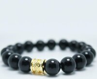 Vòng tay đá thạch anh đen mix charm cung hoàng đạo MS214, Vòng tay phong thủy hợp mệnh Thủy, Mộc, Thổ cho nữ và nam - 14mm
