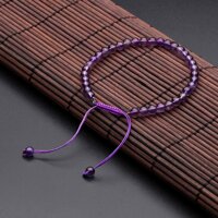 Vòng tay đá thạch anh phong thủy thiên nhiên size 6mm kết dây handmade cho Nữ - Thạch anh tím