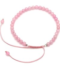 Vòng tay đá thạch anh phong thủy thiên nhiên size 6mm kết dây handmade cho Nữ - Thạch anh hồng