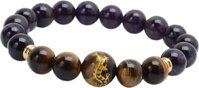 Vòng Tay Đá Thạch Anh Tím Mix Đá Opal Mắt Hổ Vàng Tự Nhiên 10MM
