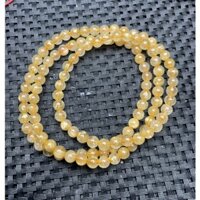 Vòng tay đá thạch anh tóc vàng quấn 3 vòng hạt 6mm