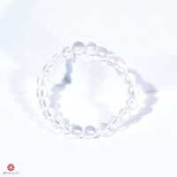 Vòng tay đá thạch anh trắng tự nhiên phối charm đơn giản, hợp mệnh Kim, Thủy - Nhiều kích thước tùy chọn  VietGemstones - 8mm - Không charm
